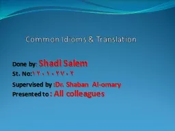 Common Idioms & Translation