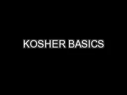 KOSHER BASICS