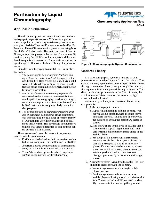 Purification by Liquid ChromatographyApplication OverviewThis document