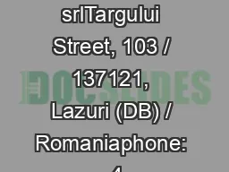NIMET srlTargului Street, 103 / 137121, Lazuri (DB) / Romaniaphone: +4
