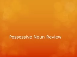 Possessive Noun Review