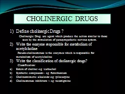 CHOLINERGIC DRUGS