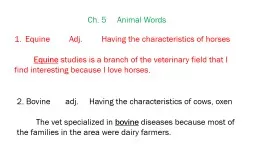 Ch. 5     Animal Words