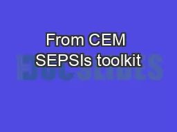 From CEM SEPSIs toolkit