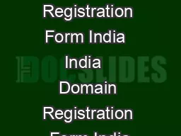 Domain Registration Form India  India   Domain Registration Form India
