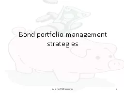 Bond portfolio management strategies