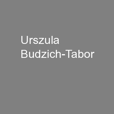 Urszula Budzich-Tabor