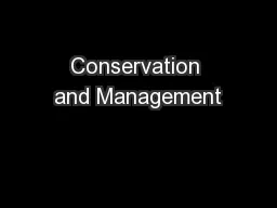 Conservation and Management