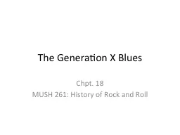 The Generation X Blues