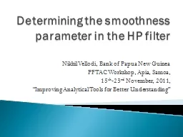 Determining the smoothness parameter in the HP filter
