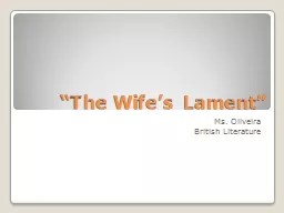 “The Wife’s Lament”