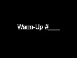 Warm-Up #___