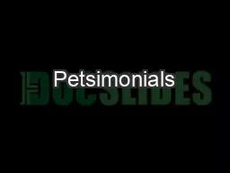 Petsimonials