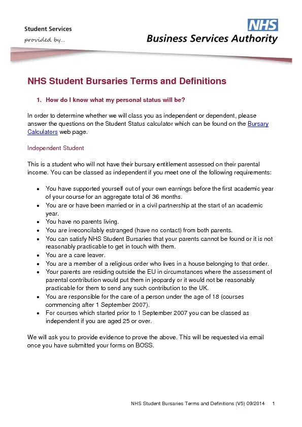 NHS Student Burs