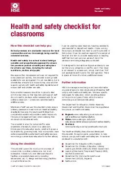 Health and safety checklist for classrooms
