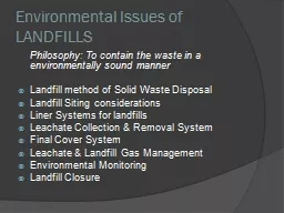 Environmental Issues of LANDFILLS