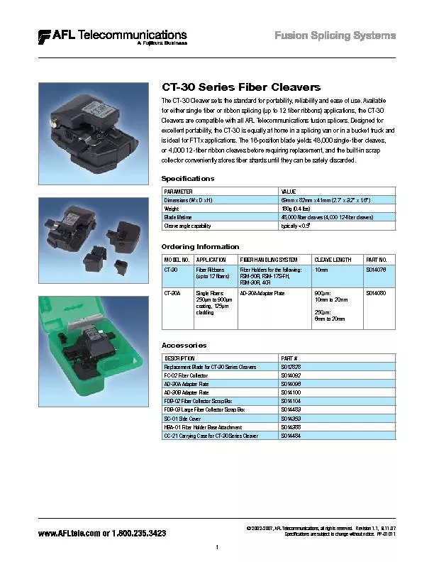 CT-30 Series Fiber Cleavers