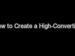 How to Create a High-Converting