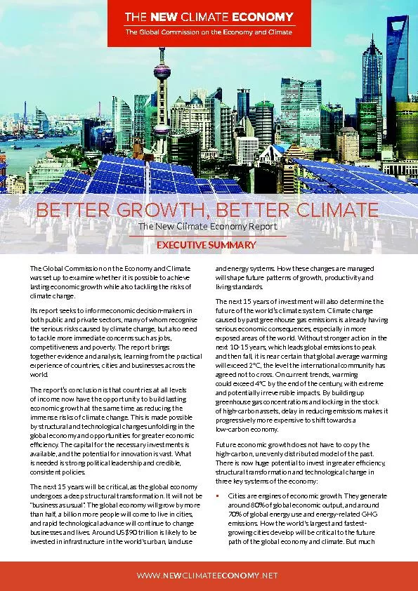 BETTER GROWTH, BETTER CLIMATE