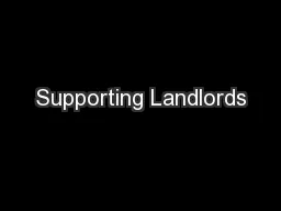 Supporting Landlords