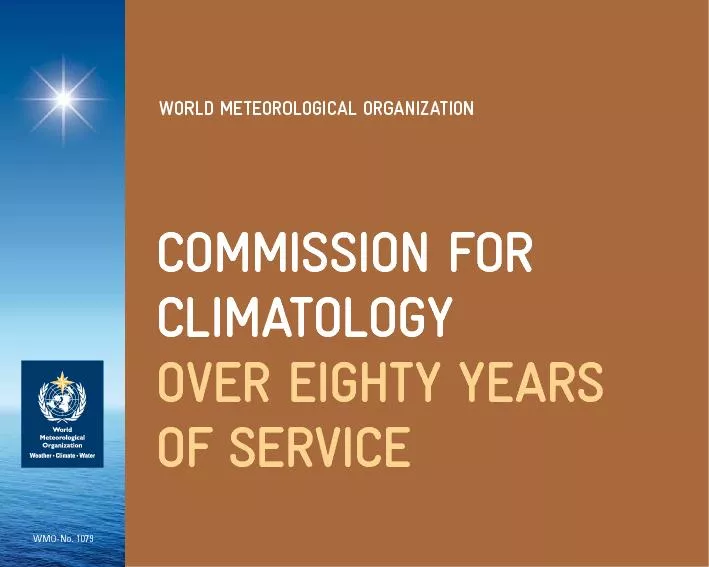 COMMISSION FOR CLIMATOLOGYOVER EIGHTY YEARSOF SERVICEWORLD METEOROLOGI