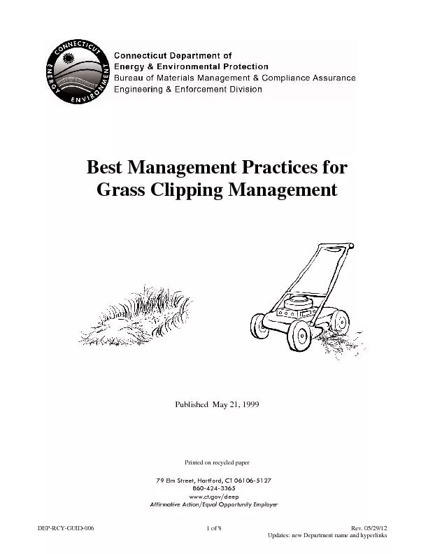 Best management practices for grass clipping