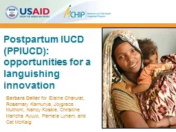 Postpartum IUCD (PPIUCD): opportunities for a languishing i