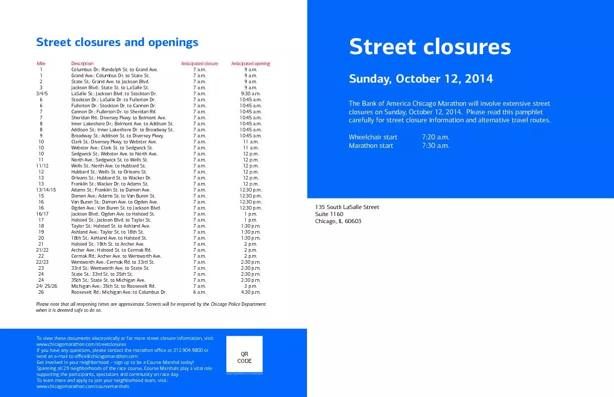 Street closures
