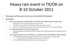Heavy rain event in TX/OK on 8-10 October 2011