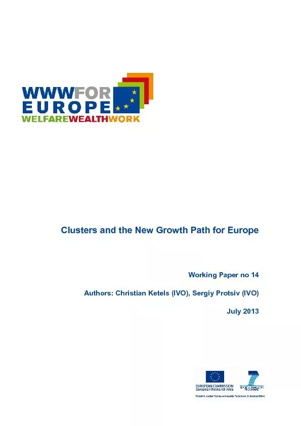 Clusters and the New Growth Path for EuropeWorking Paper noAuthors: Ch