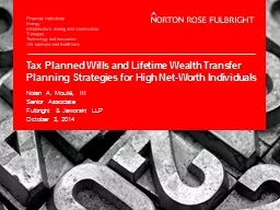 Tax Planned Wills and Lifetime Wealth Transfer Planning Str