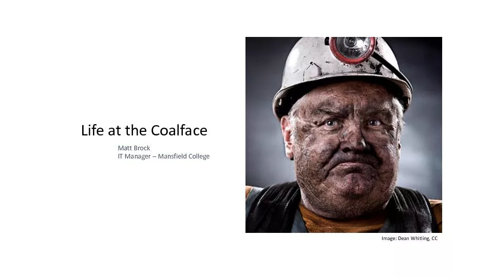 Life at the Coalface
