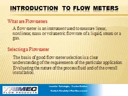 Introduction to Flow Meters