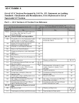 AU C Exhibit A List of AU C Sections Designated by SAS No