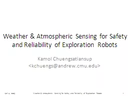 Weather & Atmospheric Sensing for Safety and Reliabilit