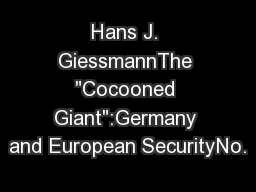 Hans J. GiessmannThe 
