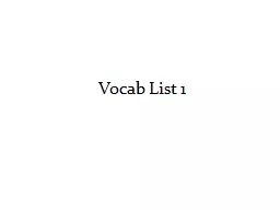 Vocab List 1