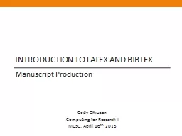 Introduction to LaTeX and
