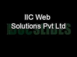 IIC Web Solutions Pvt Ltd