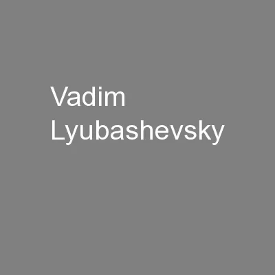 Vadim Lyubashevsky