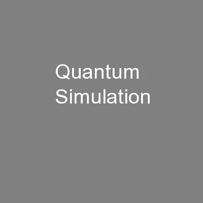 Quantum Simulation