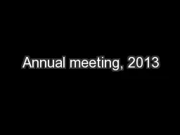 Annual meeting, 2013