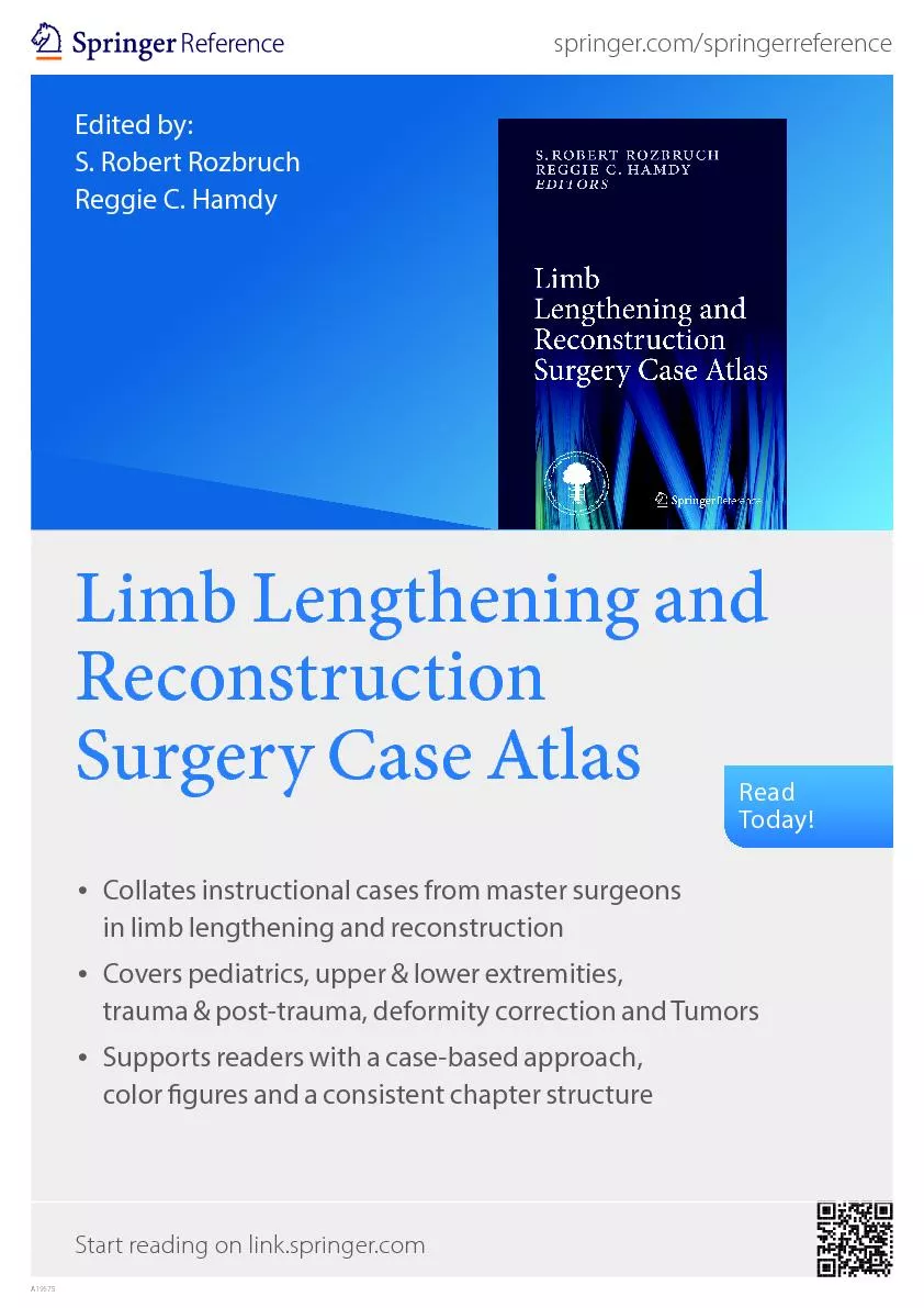 Limb Lengthening and Reconstruction Surgery Case AtlasCollates instruc