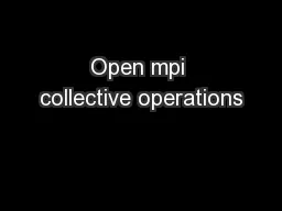 Open mpi collective operations