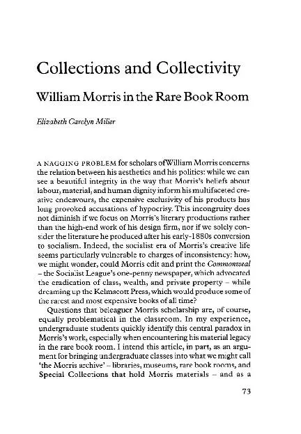 The Journal of William Morris