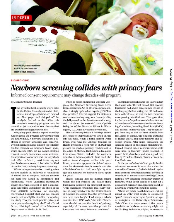 Newborn Screening collide with privacy fears