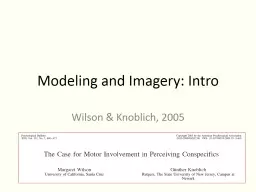 Modeling and Imagery: Intro