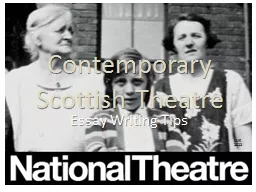 Contemporary Scottish Theatre