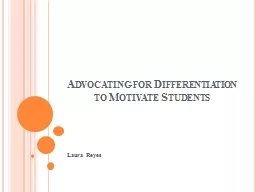 Advocating for Differentiation to Motivate Students