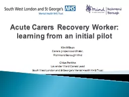 Acute Carers Recovery Worker